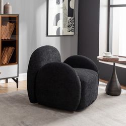 Set of 2 Modern Glam Boucle Upholstered 360 Degree Swivel Accent Armchair