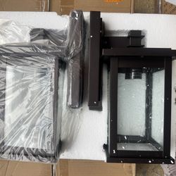 MICSIU Dusk to Dawn Outdoor Wall Light Fixture, Oil Rubbed Bronze Exterior Wall Sconce with Clear Seedy Glass, 12.25 Inch Outside Lights 