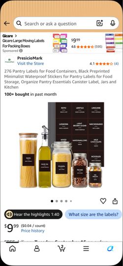 Pantry labels
