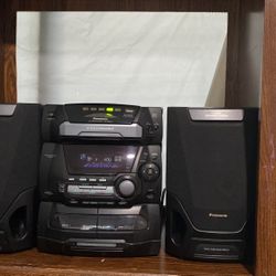 Panasonic SA-AK15 5 CD Changer/duel Cassette Deck Stereo Receiver Am/fm Aux