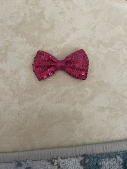Sparkling Pink Sequin Bow For Kids