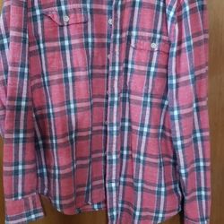 Mens L "Lucky Brand" Lightweight Flannel Shirt 