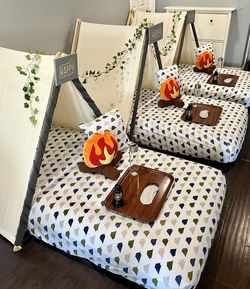 Camping Glamping Tent Teepee Slumber Party Set For 6