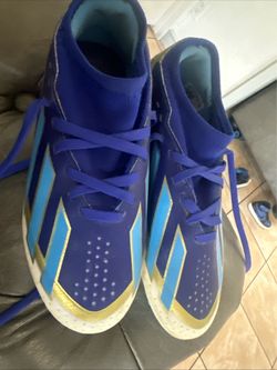 Adidas X Crazyfast Club FG Messi Soccer Cleats Youth Size 2 Blue