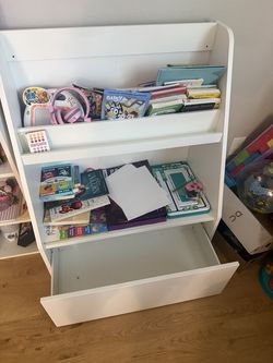Kids Toy Storage & Bookshelf with Drawer