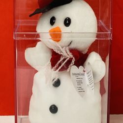 NEW IN DISPLAY CASE 1996 Ty "SNOWBALL" The Snowman 7" Beanie Baby #4201