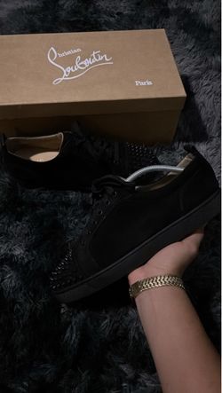 Christian Louboutin Black Suede Spiked Sneakers