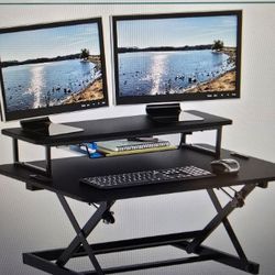 Black Adjustable Desk Riser 