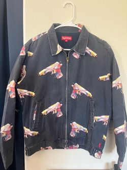 Supreme Vintage SS2016 Mendini Work Jacket Black M Medium Guns Faded Zip Grail