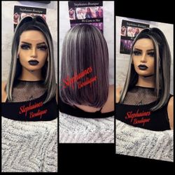 Human Hair blended Lace Front Wig Free Part 
