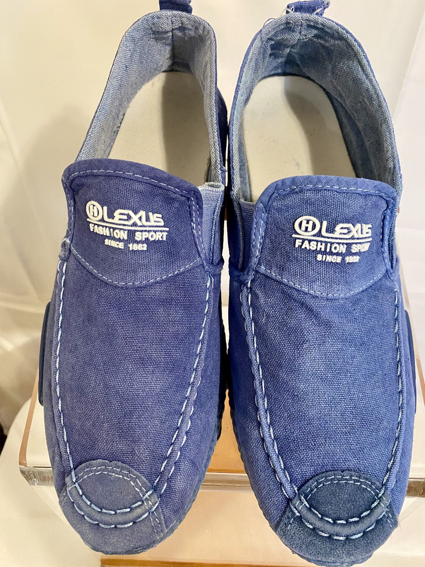Lexus Navy Blue Slip-On Loafers with Suede Finish