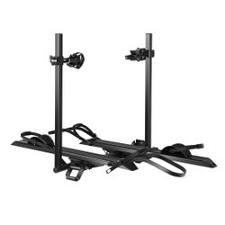 2-Bike Hitch Electric Bike Rack, Folding Fat Tire E-Bike Carrier, 200 LBS Capacity, Fits 2'' Receiver, Anti-falloff 360° Swirl Structure brand new in 