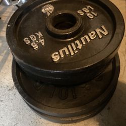 Steel Weight Plate . Chrome Olympic Bar . Curl Bar 