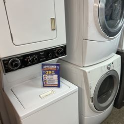 Stackable washer and dryer saves