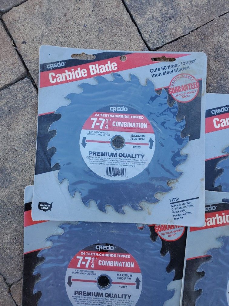 6x CREDO NEW Sealed Carbide Saw Blade 7-7 1/4" 24 Teeth Premium