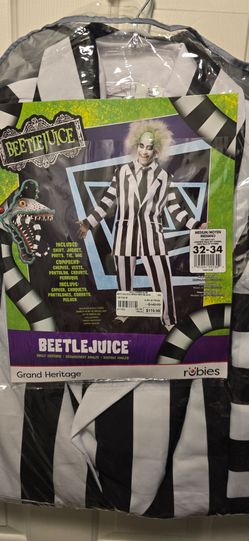 Beetlejuice full Mens Costume new Near Clayton Craig
