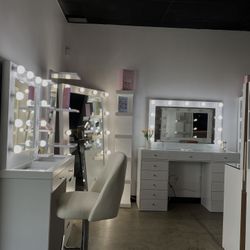 🪞 Vanity Mirror + Table Dresser Set – Pre-Assembled | Warehouse Clearance 💥 