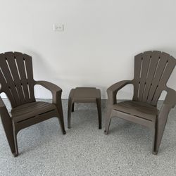 Adirondack style chairs + Side Table