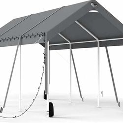 Carport Canopy 12x20FT Heavy Duty, Carport Canopy Adjustable Height, Portable Car Port Garage, Car Shelter All Weather, Grey