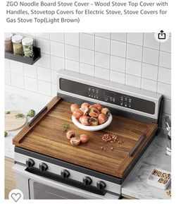 Noodle Board Stove Cover - Wood Stove Top Cover with Handles