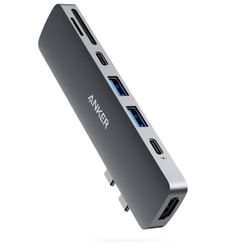 Anker USB C Hub for MacBook, 7-in-2 USB C to C Adapter, Compatible with Thunderbolt 3 Port, 100W Power Delivery, 4K HDMI, USBC& 2 USB-A Data Ports, SD
