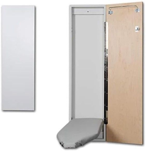 Iron-A-Way IAW-42-L Ironing Center - 42" Built in Ironing Board - Left Hinged Door - Flat White