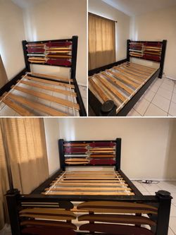 Full Size Solid Wood Platform Bed Frame w/ Headboard & Footboard