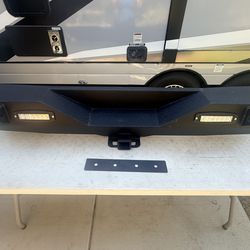 Rear bumper for Wrangler JL Compatible with 2018–2026 Jeep Wrangler JL JLU Unlimited Off-Road Bumper with 2" Standard Hitch Receiver, 2 x LED Lights