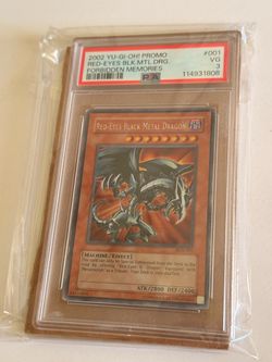 2002 YU-GI-OH PROMO RED EYES BLACK METAL DRAGON FORBIDDEN MEMORIES PSA 3