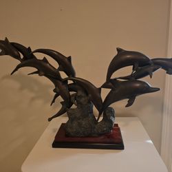Elegant Multi-Dolphin Sculpture – Ocean Art Decor