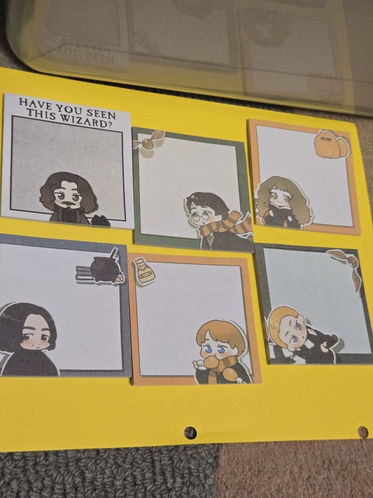 Harry Potter Cartoon Chibi Characters Sticky Note Pads Combo Set