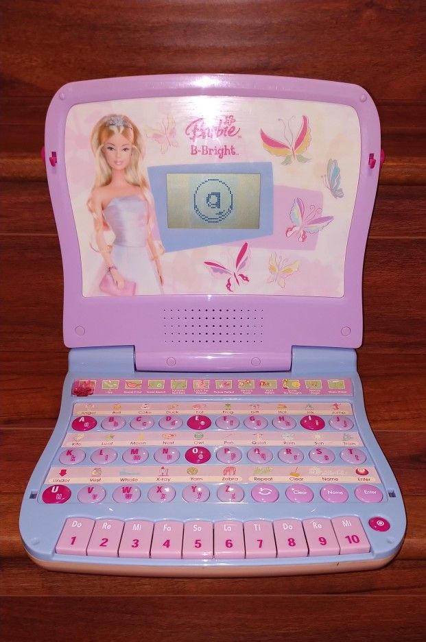 Barbie B-Bright Laptop Teaching Kids /Girl Doll Toy