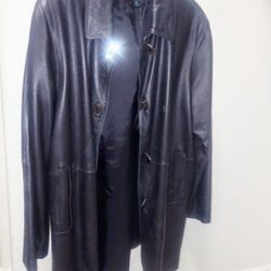 Black Leather women's XL coat  - pick up only Ray and Higley 