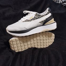 Puma Blk, White And Nude W/ Leopard Print 