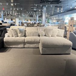 Light Grey 3PC Chaise Sectional Couch