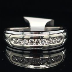 10KT White Gold Diamond Band 3.30g .25CTW Size 11 180349