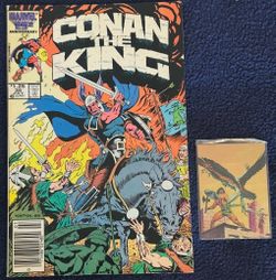 1986 Marvel Conan the King #35 Comic + Conan Collector Card Vintage Lot
