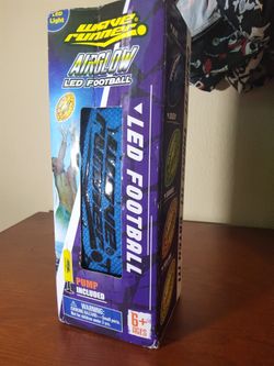 AIRGLOW LED Football 9.25 Inch Waterproof Pump Included Grip Pattern - Captain's Treasure!"