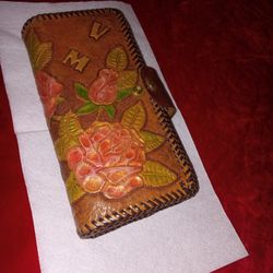 Beautiful Vintage Tooled  Leather Wallet