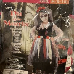 Día De Muerto Girl Costume Size 8-10