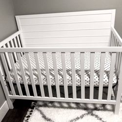 Baby Crib With Mattress And Toddler Bar