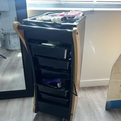 Carrito de salón con ruedas – 5 gavetas | Estación organizadora para estilista