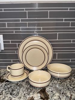 Lenox Cottonwood Dinnerware Set – 12 Place Settings (Some Pieces Missing) – 67 Pieces