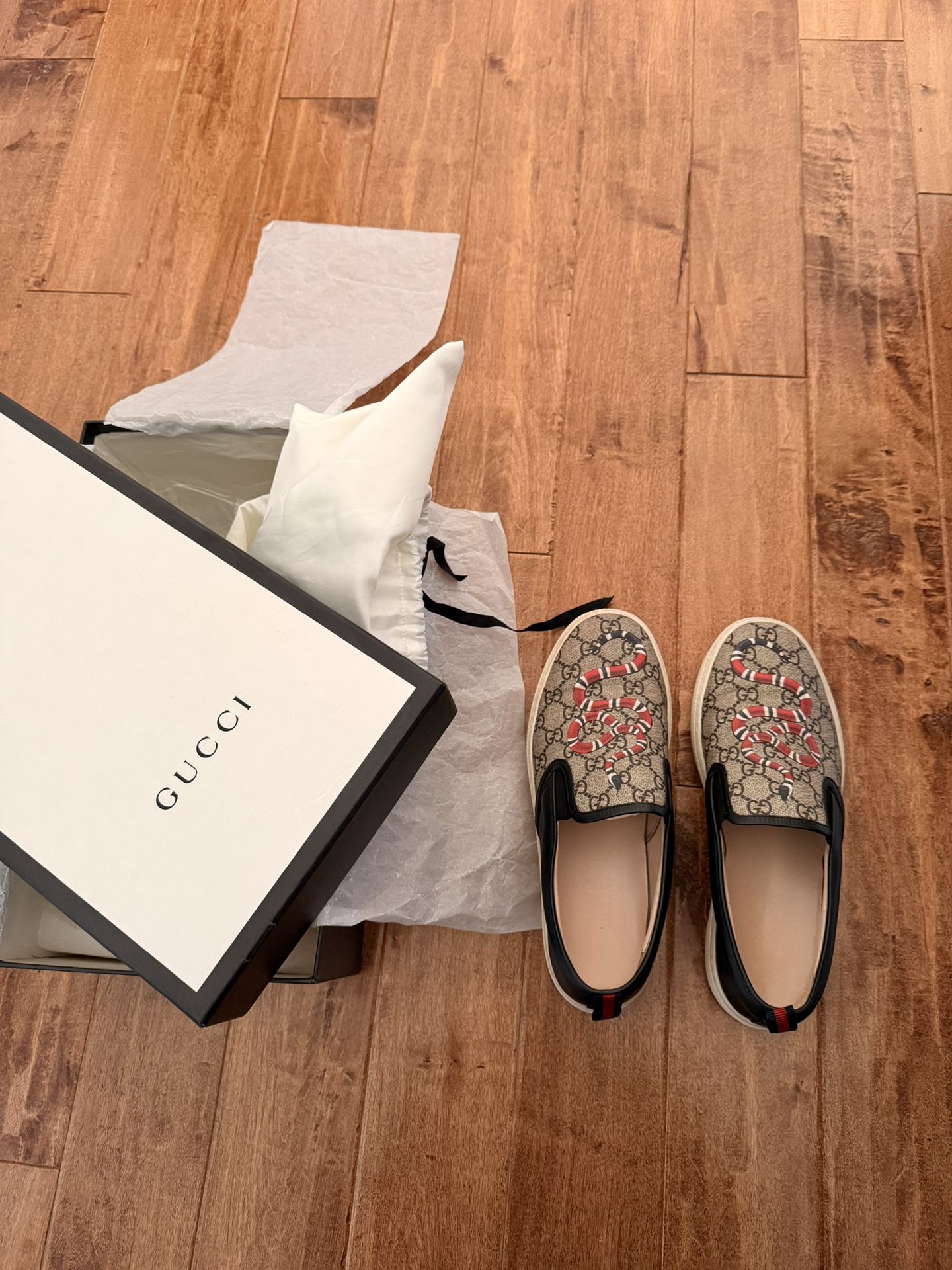Gucci Slip On Snake Motif Sneakers