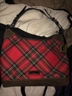 Plaid Dooney bag and matching bag. Heavy material.