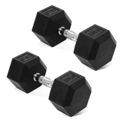 25 Lb. Rubber hex dumbbells New In Box 