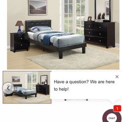 Cama Chica Individual. Con Colchon.  Twin New Bed With Mattress. 