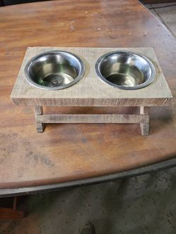 Wood Dog Food Tray