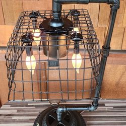 Vintage Locker Basket Industrial Lamp