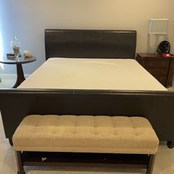 Complete Bedroom Set - Dresser + 2x Nightstands +Bench+ King Bed Frame